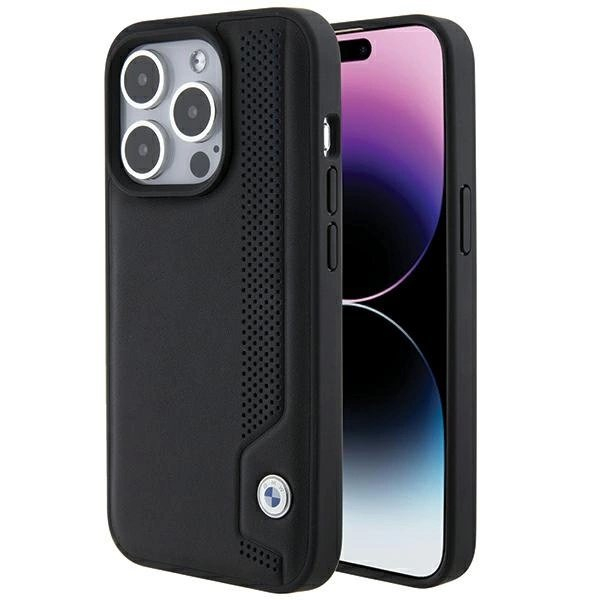 BMW Odinis Mėlynas Dots iPhone 15 Pro Max Dėklas - Juodas BMW Odinis Mėlynas Dots iPhone 15 Pro Max Dėklas - Juodas