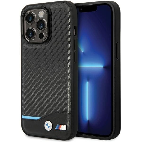 iPhone 13 Pro Max BMW odinis Carbon dėklas – juodas iPhone 13 Pro Max BMW odinis Carbon dėklas – juodas