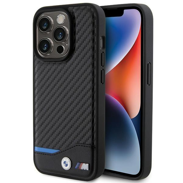 BMW Leather Carbon case for iPhone 15 Pro - black BMW Leather Carbon case for iPhone 15 Pro - black