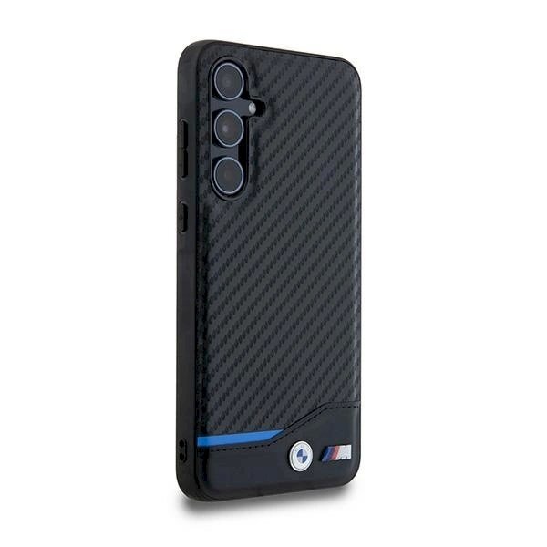 BMW Leather Carbon Dėklas Samsung Galaxy A55 - Juodas 3