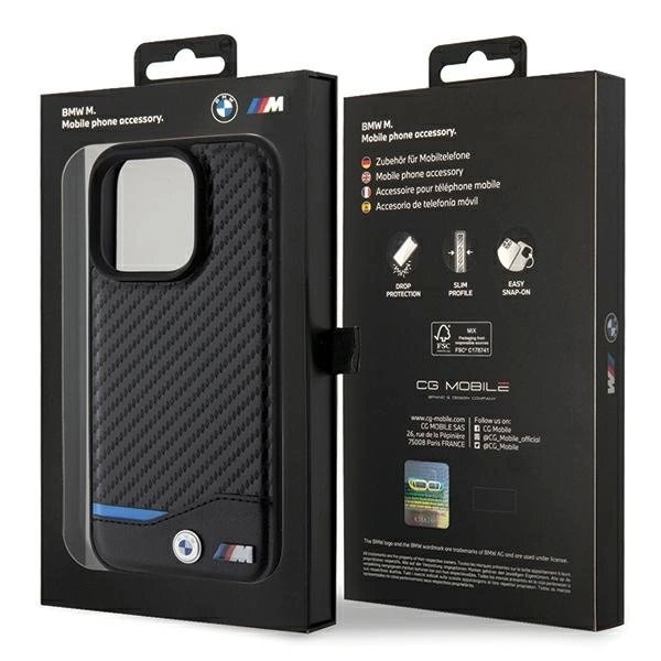 BMW Odinis Carbon MagSafe iPhone 15 Pro Max Dėklas - Juodas 7