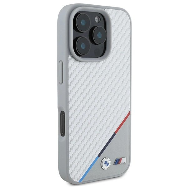 iPhone 16 Pro – BMW M Carbon Tricolor Line MagSafe dėklas - Pilkas 3