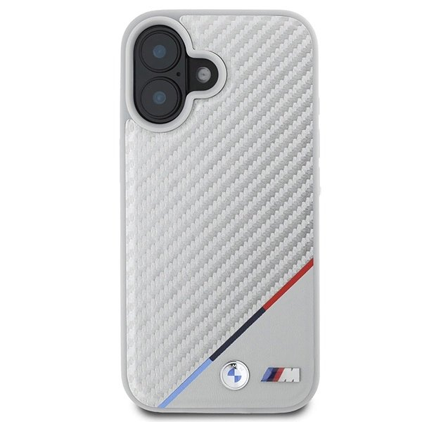 iPhone 16 – BMW M Carbon Tricolor Line MagSafe dėklas - Pilkas 2 iPhone 16 – BMW M Carbon Tricolor Line MagSafe dėklas - Pilkas 2