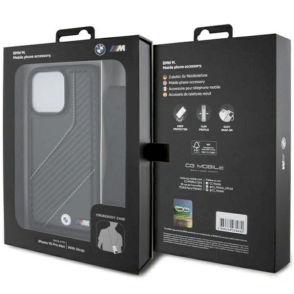 Originalus BMW dėklas M Edition Carbon Stripe & StrapiPhone 15 Pro - juodas 6 Originalus BMW dėklas M Edition Carbon Stripe & StrapiPhone 15 Pro - juodas 6