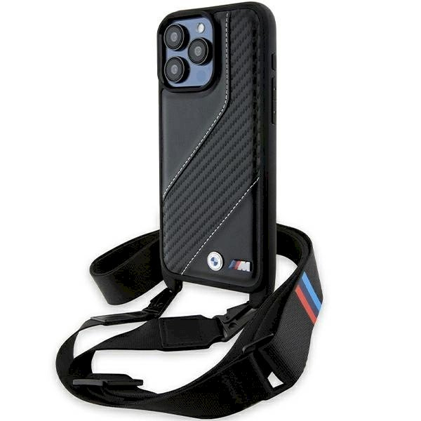 Originalus BMW dėklas M Edition Carbon Stripe & StrapiPhone 15 Pro - juodas Originalus BMW dėklas M Edition Carbon Stripe & StrapiPhone 15 Pro - juodas
