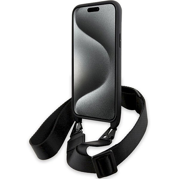 Originalus BMW dėklas M Edition Carbon Tricolor Lines & StrapiPhone 15 / 14 / 13 - juodas 3 Originalus BMW dėklas M Edition Carbon Tricolor Lines & StrapiPhone 15 / 14 / 13 - juodas 3