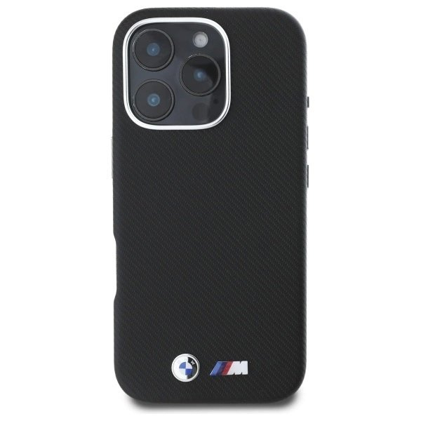 Orginalus BMW Dėklas M Edition Kevlar Wrapped Metal iPhone 16 Pro Max  - Juodas 2