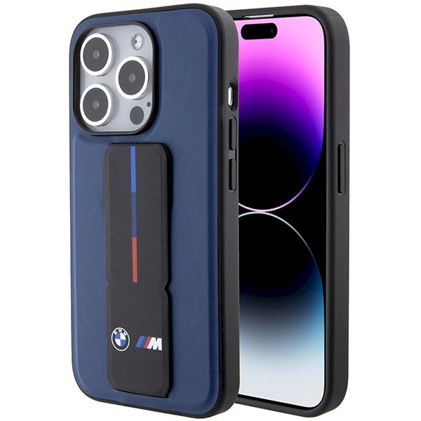 BMW M Grip Stand Bicolor Dėklas skirtas iPhone 15 Pro - navy Mėlynas 1 BMW M Grip Stand Bicolor Dėklas skirtas iPhone 15 Pro - navy Mėlynas 1