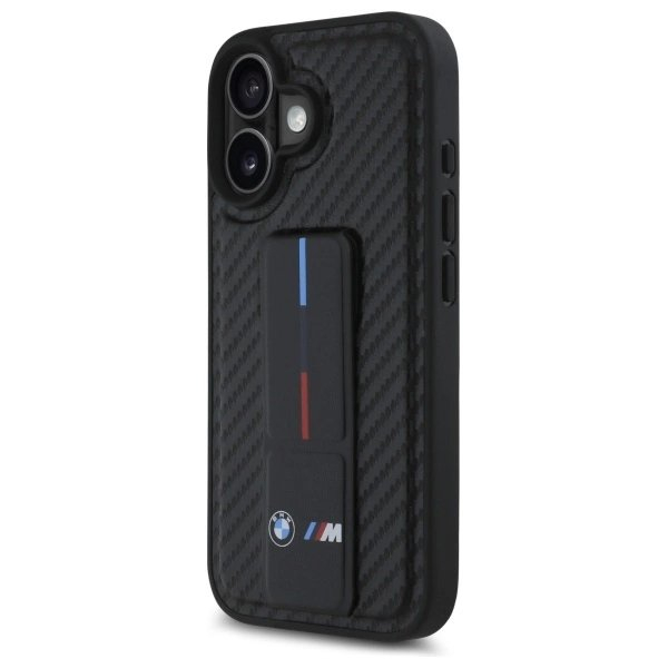 iPhone 16 – BMW M Grip Stand Smooth and Carbon dėklas - Juodas 1