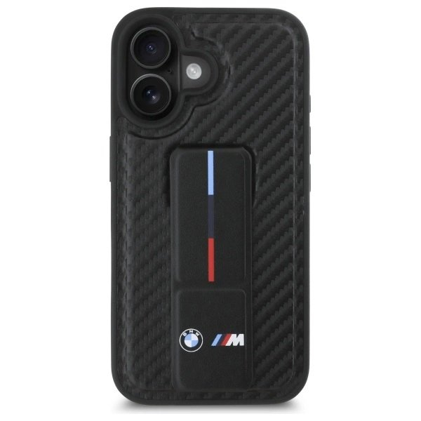 iPhone 16 – BMW M Grip Stand Smooth and Carbon dėklas - Juodas 2