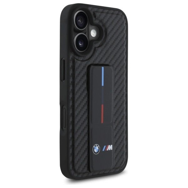 iPhone 16 – BMW M Grip Stand Smooth and Carbon dėklas - Juodas 3