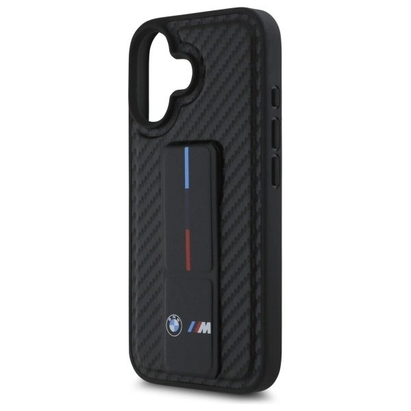 iPhone 16 – BMW M Grip Stand Smooth and Carbon dėklas - Juodas 5 iPhone 16 – BMW M Grip Stand Smooth and Carbon dėklas - Juodas 5