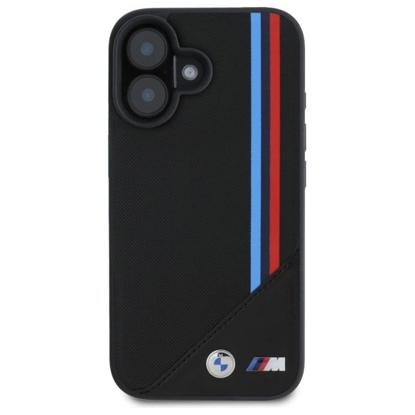 iPhone 16 BMW M Meshed Tricolor Stripes MagSafe dėklas - juodas 2
