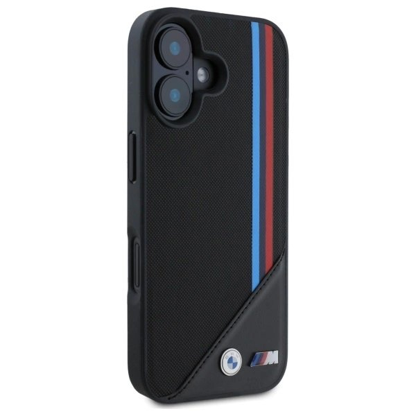 iPhone 16 BMW M Meshed Tricolor Stripes MagSafe dėklas - juodas 3