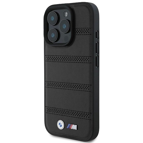 iPhone 16 Pro – BMW M Perforated And Stitched Line MagSafe dėklas - Juodas 1 iPhone 16 Pro – BMW M Perforated And Stitched Line MagSafe dėklas - Juodas 1