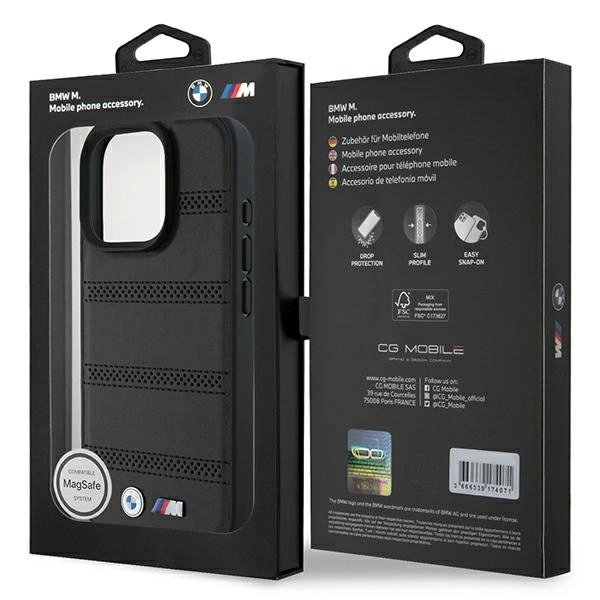 iPhone 16 Pro – BMW M Perforated And Stitched Line MagSafe dėklas - Juodas 7