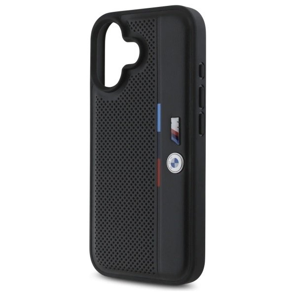iPhone 16 – BMW M Perforated Tricolor Detail Line dėklas - Juodas 5