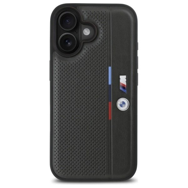 iPhone 16 – BMW M Perforated Tricolor Detail Line dėklas - Tamsiai pilkas 2