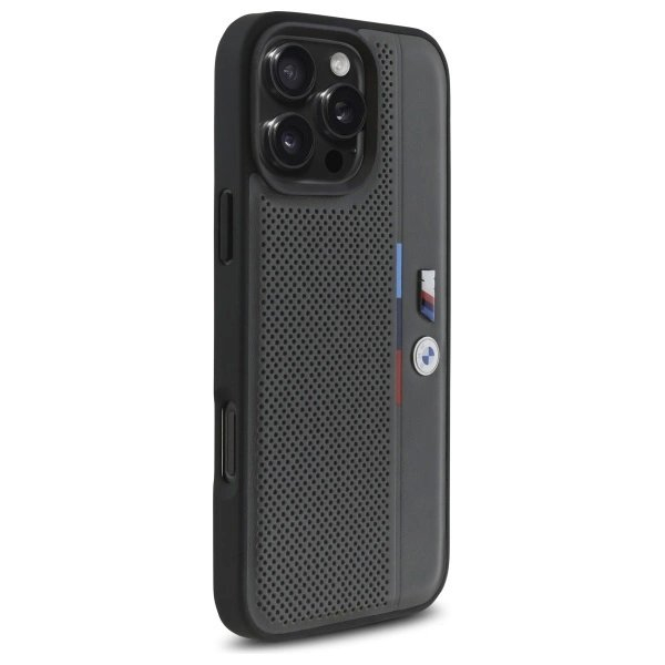 iPhone 16 Pro – BMW M Perforated Tricolor Detail Line dėklas - Tamsiai pilkas 3 iPhone 16 Pro – BMW M Perforated Tricolor Detail Line dėklas - Tamsiai pilkas 3