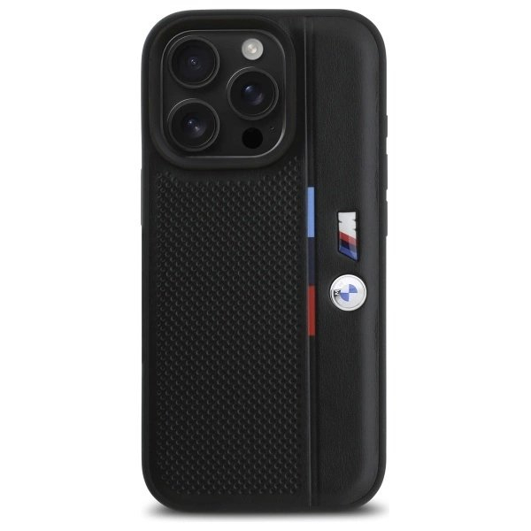iPhone 16 Pro Max BMW M Perforated Tricolor Detail Line dėklas – juodas 2 iPhone 16 Pro Max BMW M Perforated Tricolor Detail Line dėklas – juodas 2
