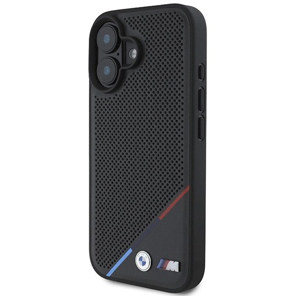 iPhone 16 Plus – BMW M Perforated Tricolor Line MagSafe dėklas - Juodas 1 iPhone 16 Plus – BMW M Perforated Tricolor Line MagSafe dėklas - Juodas 1