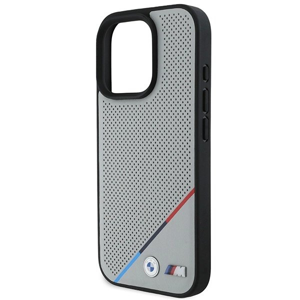 iPhone 16 Pro – BMW M Perforated Tricolor Line MagSafe dėklas - Pilkas 5