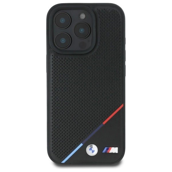 Orginalus BMW Dėklas M Perforated Tricolor Line MagSafe iPhone 16 Pro Max - Juodas 2 Orginalus BMW Dėklas M Perforated Tricolor Line MagSafe iPhone 16 Pro Max - Juodas 2