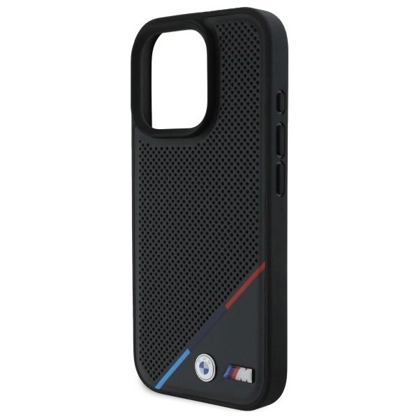 Orginalus BMW Dėklas M Perforated Tricolor Line MagSafe  iPhone 16 Pro Max - Juodas 5 Orginalus BMW Dėklas M Perforated Tricolor Line MagSafe  iPhone 16 Pro Max - Juodas 5