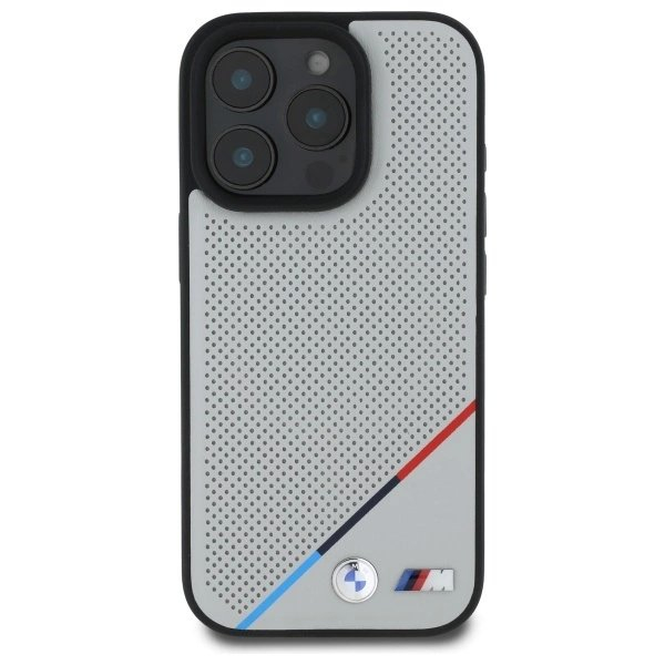 Orginalus BMW Dėklas M Perforated Tricolor Line MagSafe  iPhone 16 Pro Max - Pilkas 2 Orginalus BMW Dėklas M Perforated Tricolor Line MagSafe  iPhone 16 Pro Max - Pilkas 2