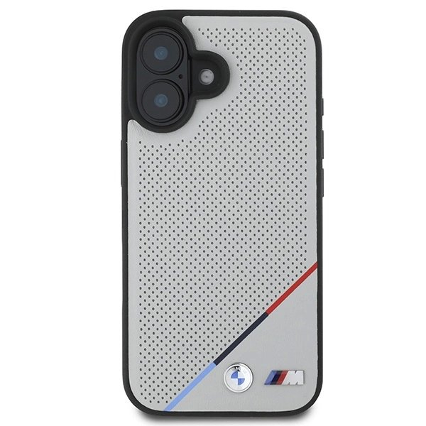 iPhone 16 – BMW M Perforated Tricolor Line MagSafe dėklas - Pilkas 2