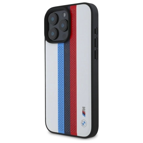 Orginalus BMW Dėklas M Performance Tricolor Printed Stripes MagSafeMagSafe iPhone 16 Pro Max  - White 1 Orginalus BMW Dėklas M Performance Tricolor Printed Stripes MagSafeMagSafe iPhone 16 Pro Max  - White 1