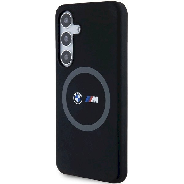 Originalus BMW dėklas M Silicone Printed Ring MagSafeSamsung Galaxy S24 - juodas 1 Originalus BMW dėklas M Silicone Printed Ring MagSafeSamsung Galaxy S24 - juodas 1