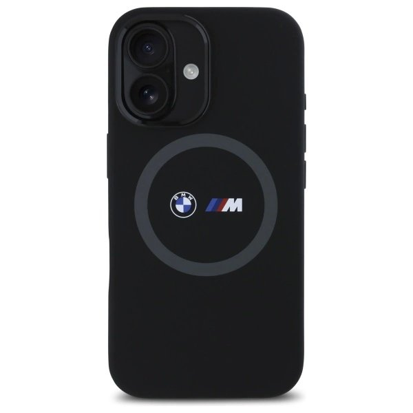 Orginalus BMW Dėklas M Silicone Printed Ring MagSafe iPhone 16 - Juodas 2 Orginalus BMW Dėklas M Silicone Printed Ring MagSafe iPhone 16 - Juodas 2
