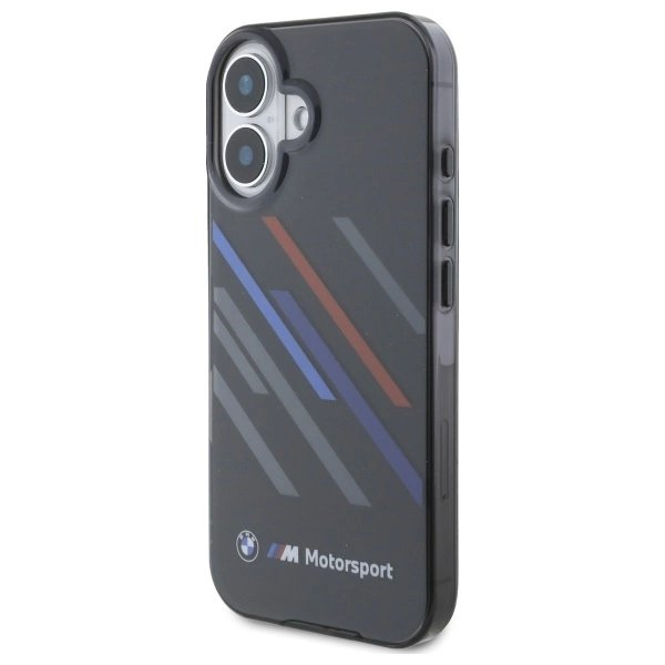 iPhone 16 – BMW Motosport IML Random Stripes dėklas - Juodas 1
