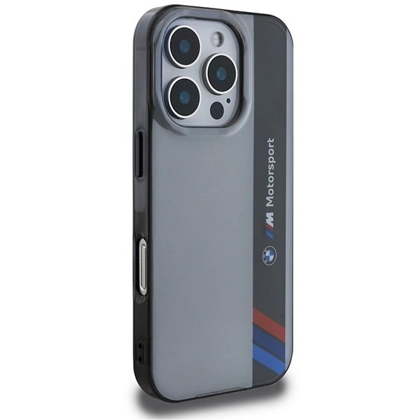 iPhone 16 Pro Max – BMW Motosport IML Vertical Stripe dėklas - Pilkas 3