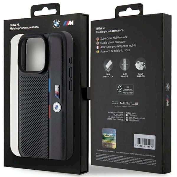 BMW Perforated Tricolor Line Dėklas skirtas iPhone 15 Pro - Juodas 7 BMW Perforated Tricolor Line Dėklas skirtas iPhone 15 Pro - Juodas 7