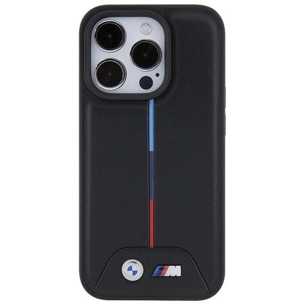 BMW Quilted Tricolor iPhone 15 Pro Dėklas - Juodas 2 BMW Quilted Tricolor iPhone 15 Pro Dėklas - Juodas 2