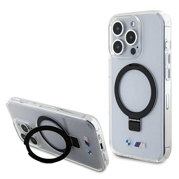 BMW Ring Stand M Collection MagSafe Dėklas skirtas iPhone 15 Pro - Permatomas