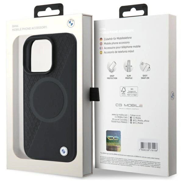 Orginalus BMW Dėklas Sign Leather Half Textured And Circle MagSafe iPhone 16 Pro Max - Juodas 7 Orginalus BMW Dėklas Sign Leather Half Textured And Circle MagSafe iPhone 16 Pro Max - Juodas 7