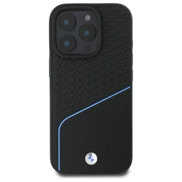 Orginalus BMW Dėklas Sign Leather Textured And Line MagSafe  iPhone 16 Pro Max - Juodas 2 Orginalus BMW Dėklas Sign Leather Textured And Line MagSafe  iPhone 16 Pro Max - Juodas 2