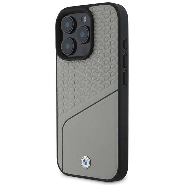 Orginalus BMW Dėklas Sign Leather Textured and Line MagSafe iPhone 16 Pro - Pilkas 1 Orginalus BMW Dėklas Sign Leather Textured and Line MagSafe iPhone 16 Pro - Pilkas 1