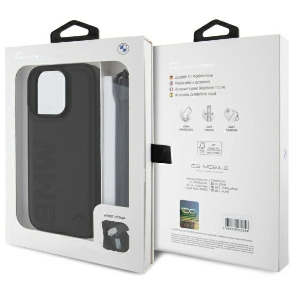 iPhone 16 Pro Max BMW Signature Leather Wordmark Cord dėklas - juodas 6 iPhone 16 Pro Max BMW Signature Leather Wordmark Cord dėklas - juodas 6