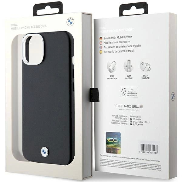 Originalus BMW dėklas Signature Wrapped Metal MagSafeiPhone 15/14/13 - juodas 7 Originalus BMW dėklas Signature Wrapped Metal MagSafeiPhone 15/14/13 - juodas 7