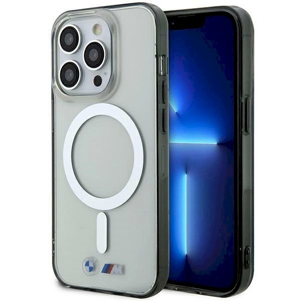 Dėklas BMW Silver Ring MagSafe iPhone 15 Pro - permatomas Dėklas BMW Silver Ring MagSafe iPhone 15 Pro - permatomas
