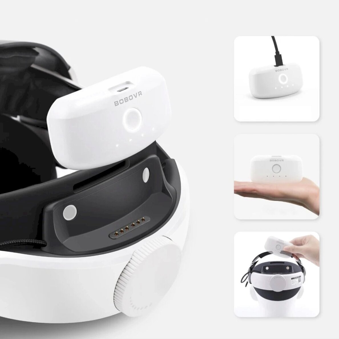 Išorinė baterija BoboVR B2 skirta BoboVR M1 / M2 / M3 diržams 5200 mAh – balta 5