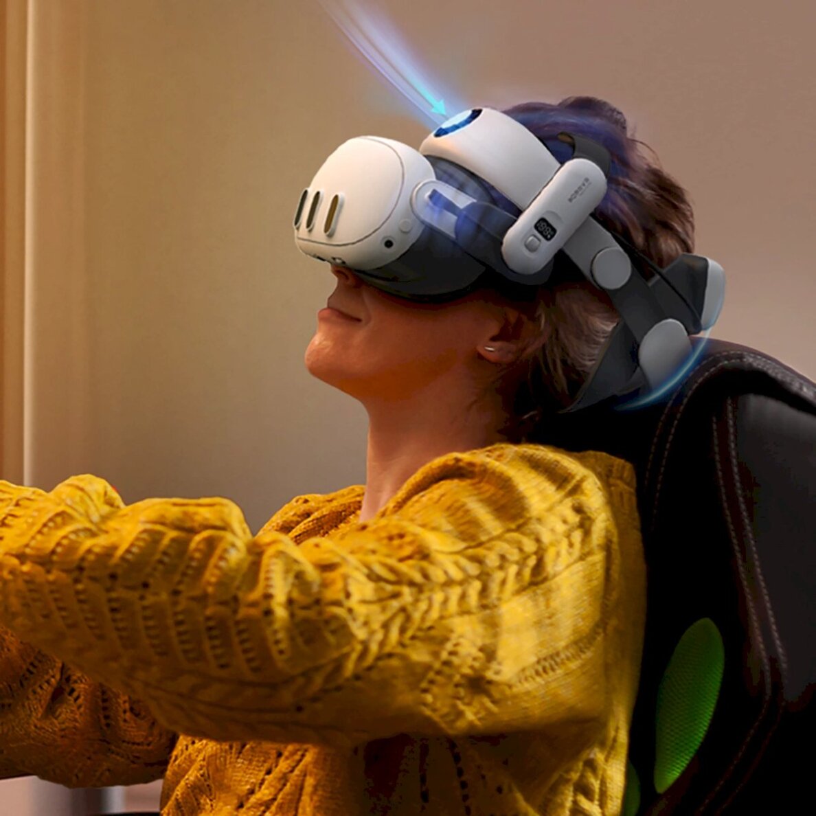 VR dirželis BoboVR S3 Pro su apkrovos paskirstymu Meta Quest 3 akiniams + B100 išorine baterija – baltas ir juodas 2 VR dirželis BoboVR S3 Pro su apkrovos paskirstymu Meta Quest 3 akiniams + B100 išorine baterija – baltas ir juodas 2