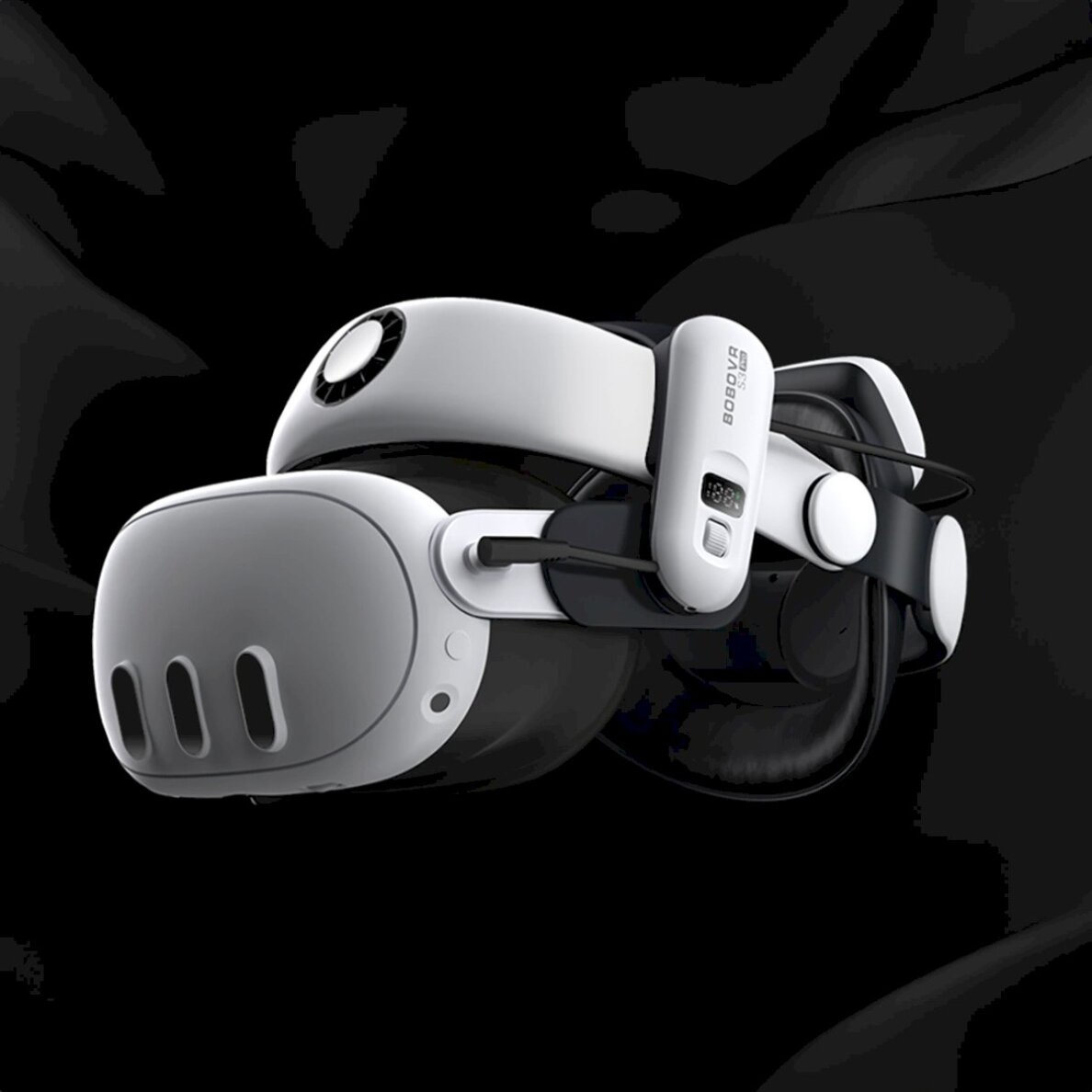 VR dirželis BoboVR S3 Pro su apkrovos paskirstymu Meta Quest 3 akiniams + B100 išorine baterija – baltas ir juodas 3 VR dirželis BoboVR S3 Pro su apkrovos paskirstymu Meta Quest 3 akiniams + B100 išorine baterija – baltas ir juodas 3