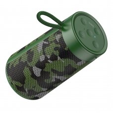 [Užsakomoji prekė] Nešiojamas garsiakalbis BT 5.0 FM, Card TF, Disk U, AUX, TWS, 5W, 1200mAh - Hoco Sports (HC13) - Camouflage Žalias