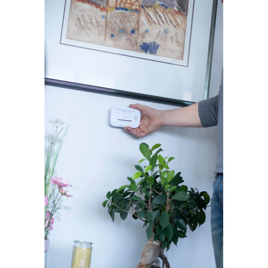 Anglies monoksido ir dujų jutiklis Brennenstuhl CM A 3030 su aliarmo signalu ir LED ekranu – baltas 8