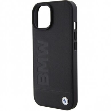 Dėklas BWM Leather Hot Stamp  iPhone 15 - Juodas 5 Dėklas BWM Leather Hot Stamp  iPhone 15 - Juodas 5